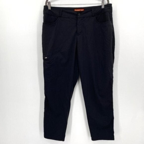 Merrell Black Select Dry Striped Nylon Cargo Lightweight 14 Hiking Capri Pants - Picture 1 of 8